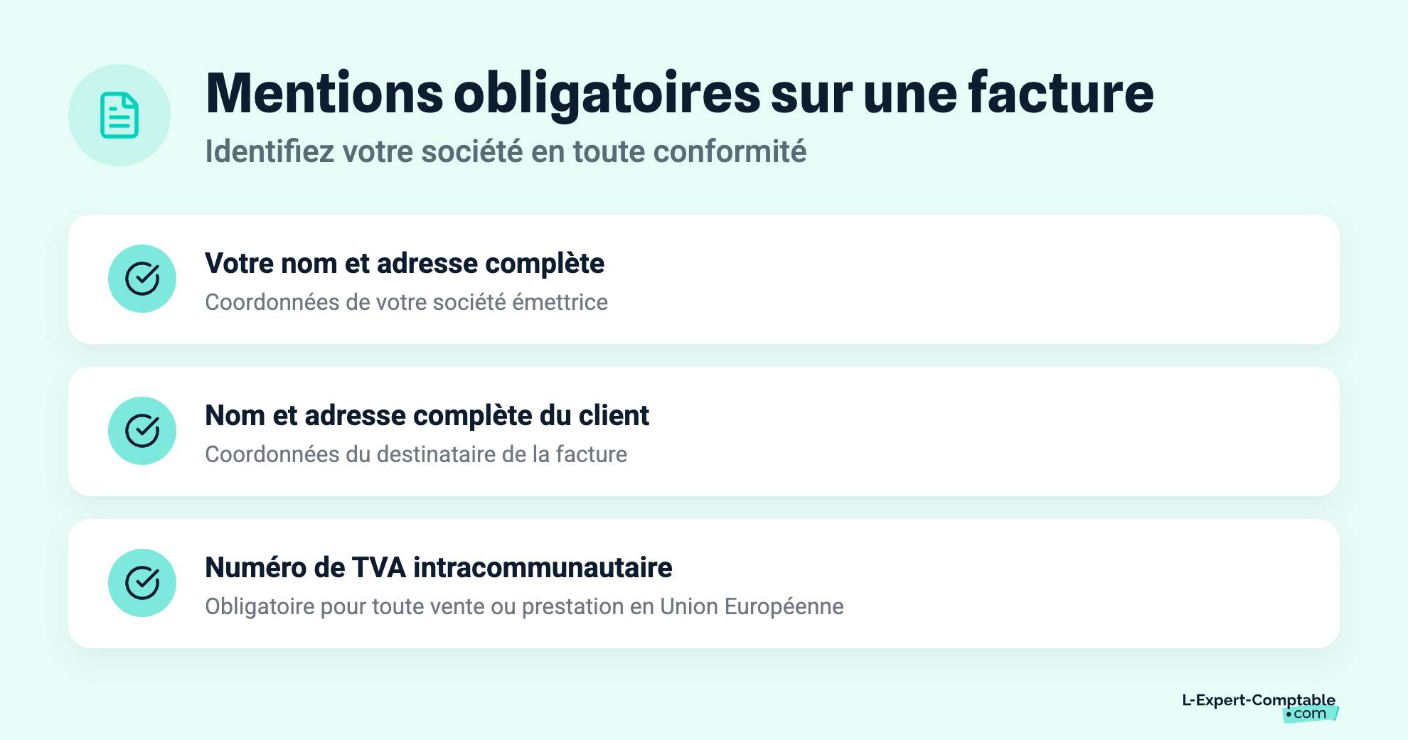 Mentions obligatoires sur une facture